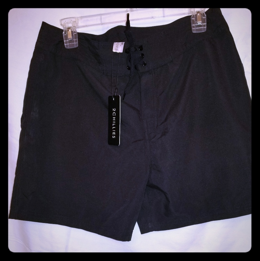 2Chillies Womens Black Swim Board Shorts